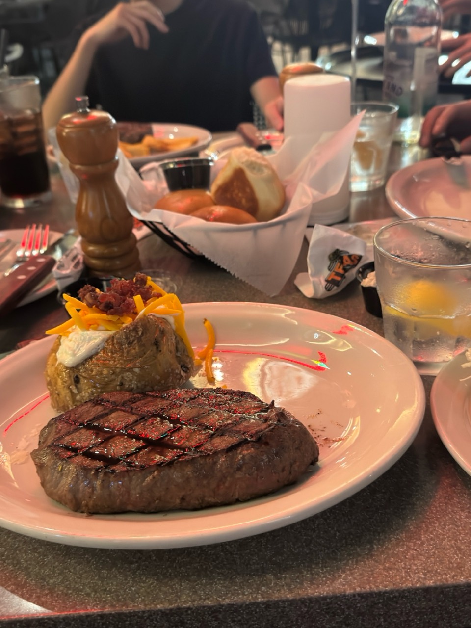 Dinner at a restaurant in Dubai